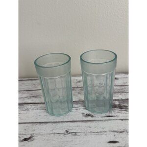 2 Fisher Price Fun w/ Food Drinking Glass Cup Water Clear Beverage Pretend Play